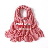 Pure Color Pearl Chiffon Scarf Headcloth Veil Chiffon Scarf