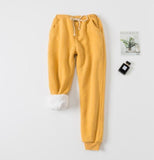 Lamb velvet padded sweatpants