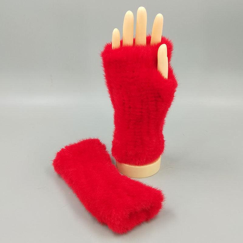 Thickened Warm Winter Wristband Mid-length Gloves