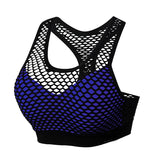 Mesh Hollow Hit Color Sports Fitness Bra