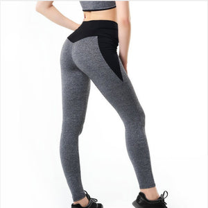 Contrasting Color Stitching Hip-Lifting Slim-Fitting Sports Running FitnessYoga Leggings