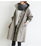 Korean Version Of The Thin Windbreaker Fat Mm mid-Length 200 kg Loose Coat