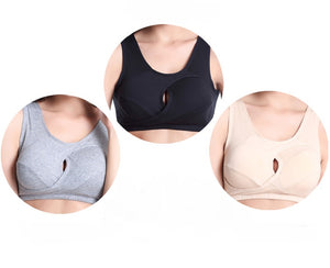 Vest-style gathered anti-sagging cotton sports bra Yoga