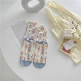 Retro Personality Breathable Glass Silk Socks Japanese Bright Color Socks