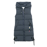 Slim Mid-length Down Cotton Vest Jacket