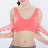 Front Cross Side Buckle Lace Edge No Steel Ring Sports Bra Super Close Adjustable Breast Support Yoga Running Vest