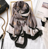 Men's And Women's Cotton Scarf Casual Leopard Print Long Gauze Scarf