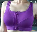 Large Size Gather Sports Bra Without Rims With Front Zipper