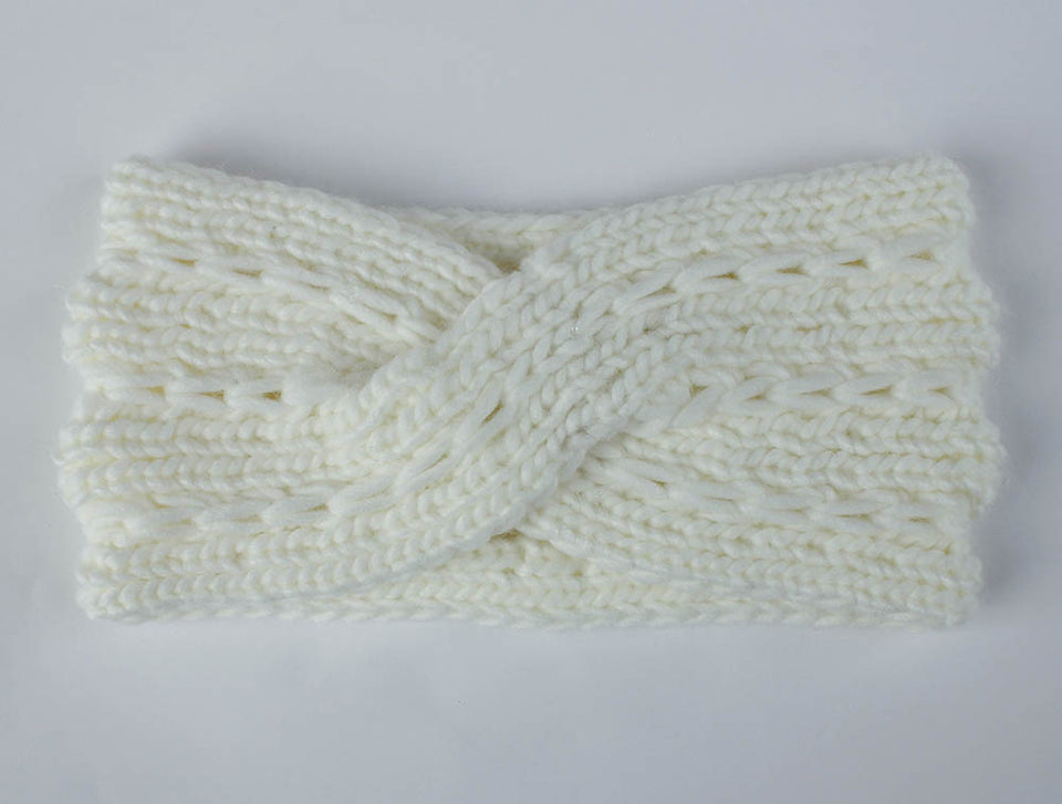 Acrylic Thick Wool Knitted Headband Diagonally Crossed Hair Accessories For Women