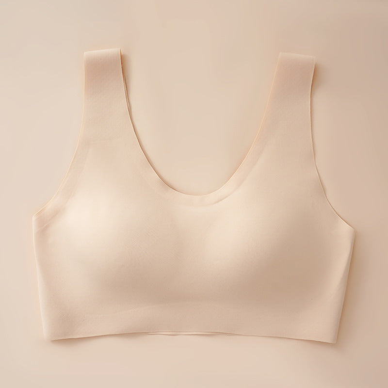 One piece seamless sports bra without steel ring