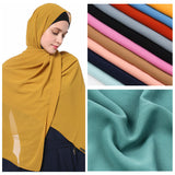 70x180cmMonochrome Pearl Chiffon Hijab Scarf