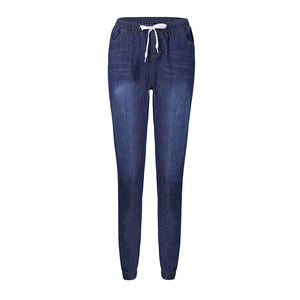 Autumn explosions Europe and the United States denim trousers tie the foot lantern jeans women