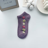 Retro Socks Shallow Mouth Flower Socks Women