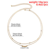 Sexy Fashion Metal Letter Pendant Belly Chains Waist Chain For Women Simple Fine Chain Body Chain Dating Charm Jewelry