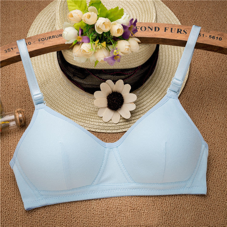 Simple Girl Underwear Junior High School Student Underwear Cotton No Steel Ring Bra