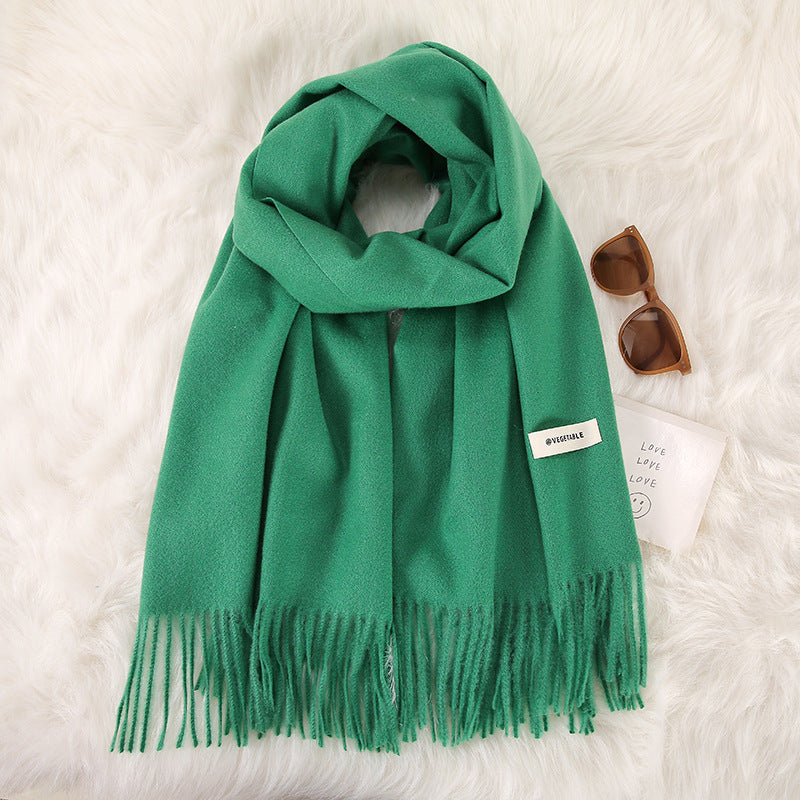 Women's Fashionable All-match Cashmere Tassel Double-sided Scarf