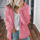 Women's Casual Hooded Woolen Jacket