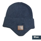 Thickened Blue Tooth Cap Knitted