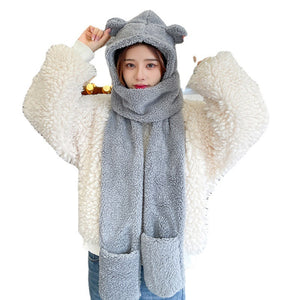 Ears Animal Hat Gloves Scarf