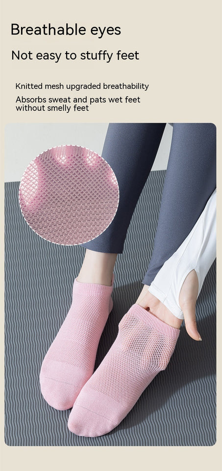 Women's Pure Cotton Non-slip Silicone Indoor Fitness Pilates Socks