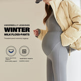 Fleece-lined High-waist Belly Supporting Pants Casual Thick Autumn And Winter New Shark Maternity Pants