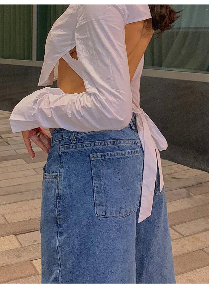 Low Waist Fashion Retro Straight Street Denim Trousers