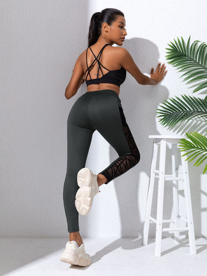 Mesh Stitching Yoga Clothes Hip-lift And Belly Shaping Trousers