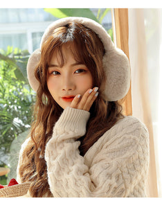 Winter Warm Rabbit Fur Earmuffs Foldable