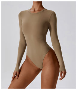 Slim Yoga Long Sleeve One-piece Ballet Base Bodysuit