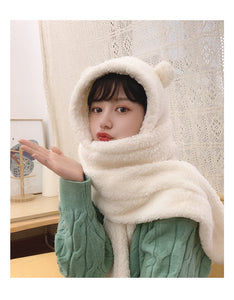 Bear ears scarf hat