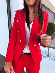 Metal button double breasted Blazer woman