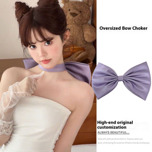 Bow Purple Neck Accessories Sexy Collar Female Band