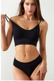 Thin -steel -free Rim Sports Suspender Vest French Triangle Cup Bar & Panties Two Piece Lingerie Set