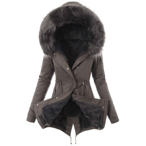 Fur collar cotton jacket