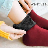 Fleece Lined Padded Warm Keeping Snow Socks Women Mid-high Tube Long