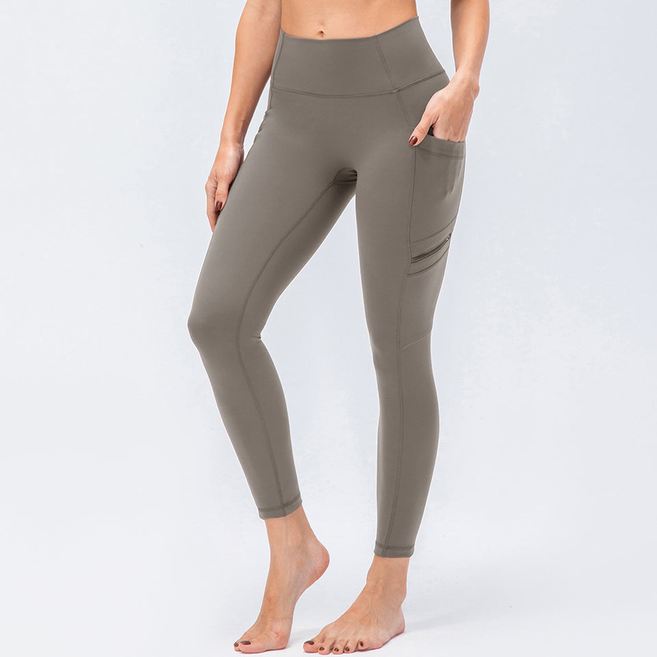High Waist Shaping Skinny Sweatpants Side Pockets