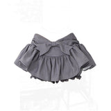 French Style Bow Skirt Anti-exposure High Waist