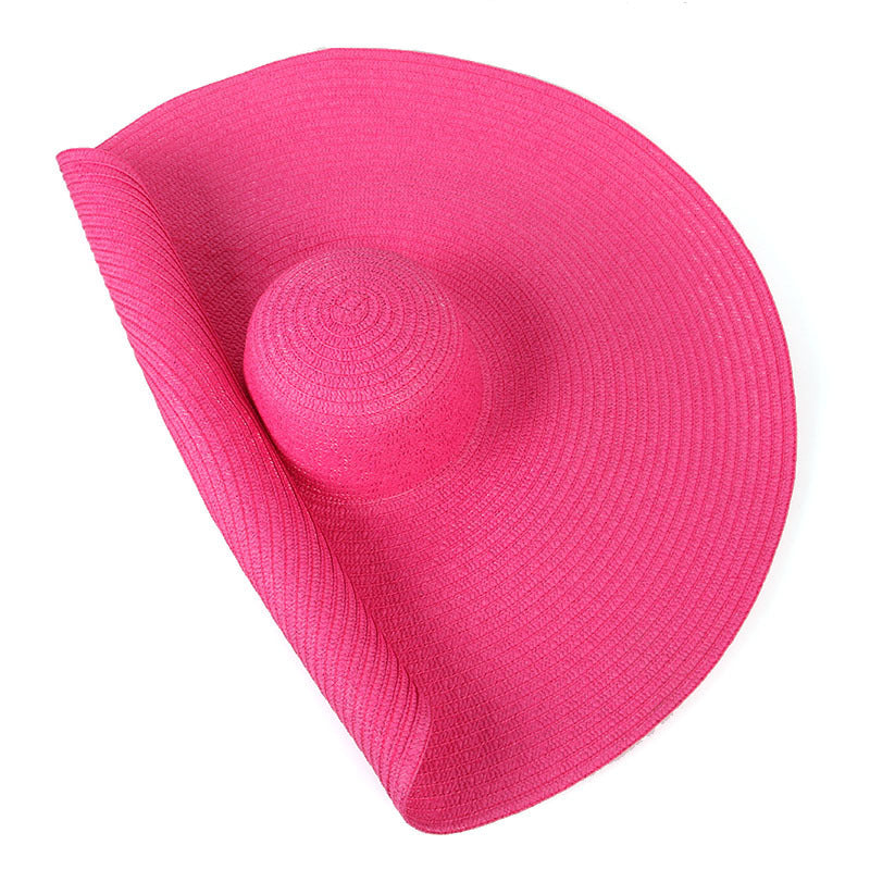 25CM Wide Brim Oversized Beach Hats For Women Large Straw Hat UV Protection