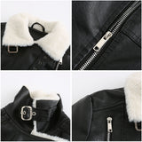 Autumn And Winter New Fur One Leather Jacket Female