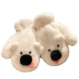 Cute Tongue-sticking Puppy Finger Plush Gloves Winter Thicken Thermal