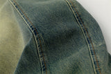 Washed Yellow Blue Patchwork Micro Harlan Denim Pants