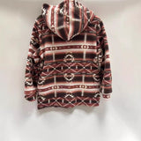 Fashion Casual Geometric Pattern Printed Hooded Zipper Jacket