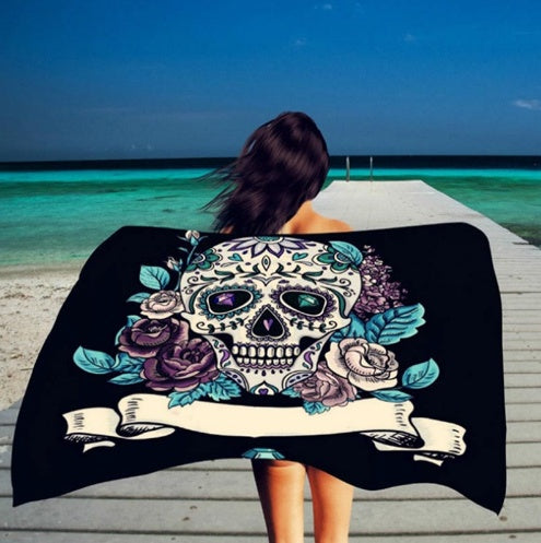 Square microfiber printed beach towel taro beach towel