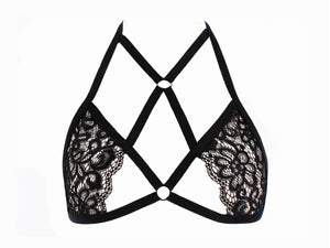 Lace Tie Halter Bra