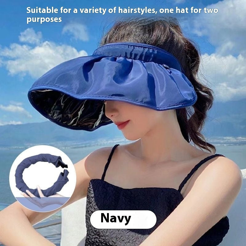 Summer Shell Hat FPF50 Empty-top Hat Women's Cycling Sun Protection UV Face Covering Sunhat Outdoor