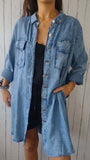 Jean-like Cloth Casual Long Shirt Coat