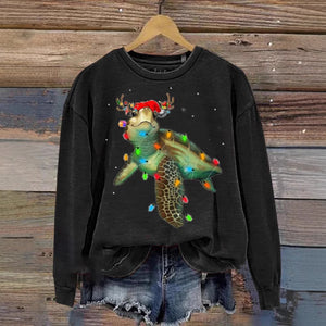 Women's Sweater 3D Digital Christmas Series Printed Crew Neck Sweatshirt