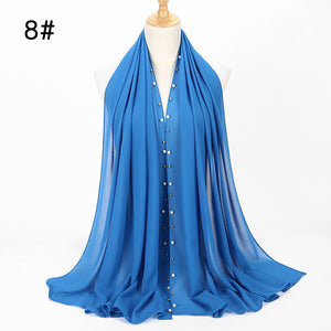 Chiffon nail pearl scarf hijab