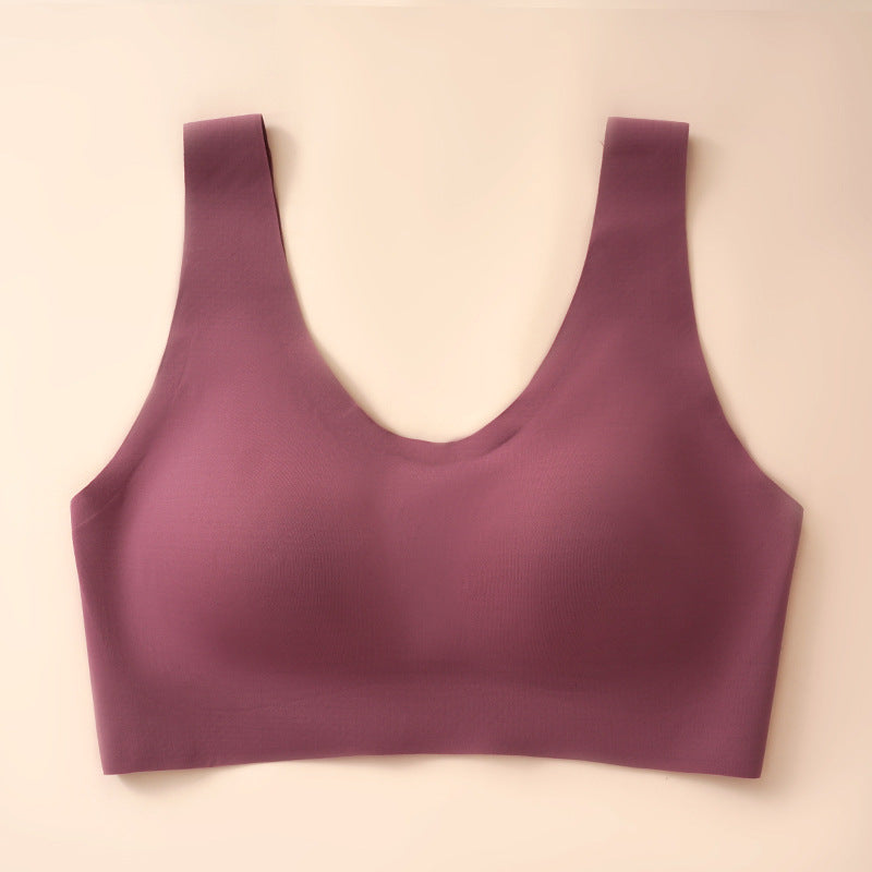 One piece seamless sports bra without steel ring