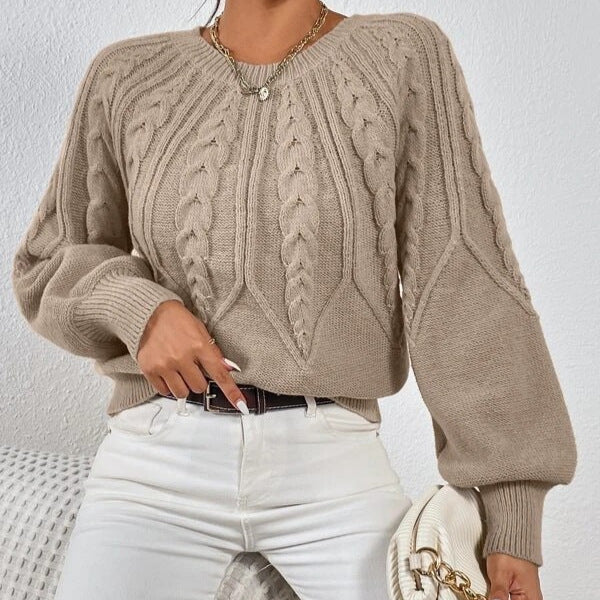 Fashion Retro Prismatic Twist Knitted Sweater